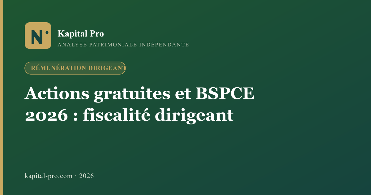 Actions gratuites et BSPCE 2026 : fiscalité et attribution pour le dirigeant - Kapital Pro