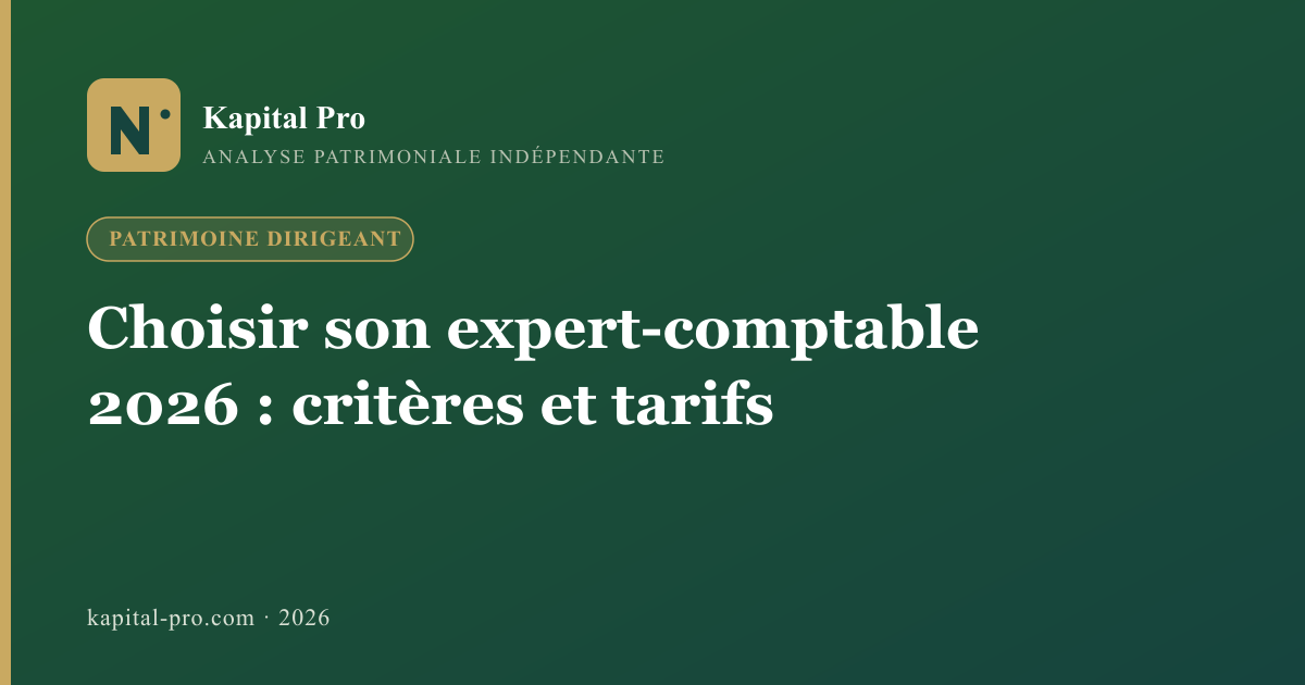 Choisir son expert-comptable 2026 : critères, tarifs et pièges - Kapital Pro