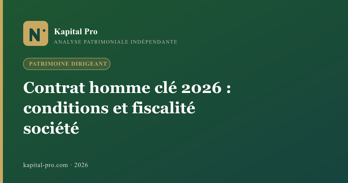 Contrat homme clé 2026 : assurance dirigeant, conditions et fiscalité société - Kapital Pro