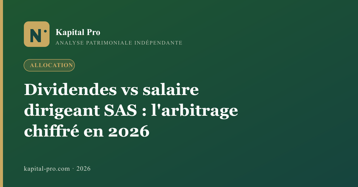 Dividendes vs salaire dirigeant SAS : l'arbitrage chiffré en 2026 - Kapital Pro