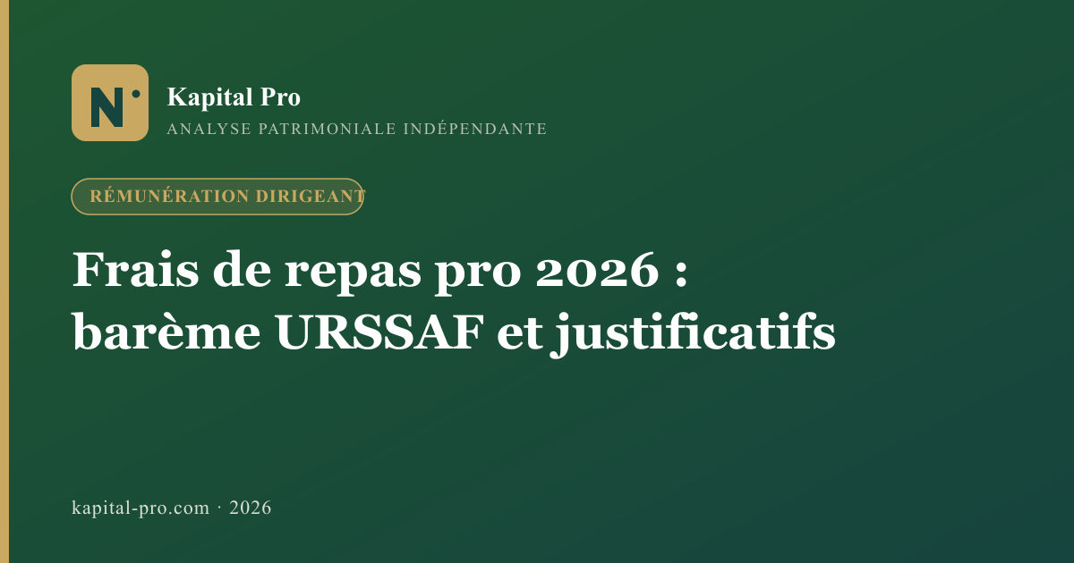 Frais de repas pro 2026 : barème URSSAF et justificatifs - Kapital Pro