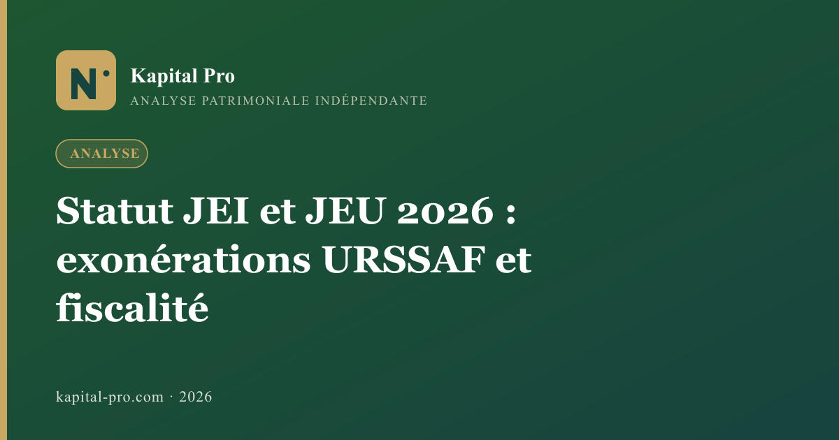 Statut JEI et JEU 2026 : exonérations URSSAF et fiscalité - Kapital Pro